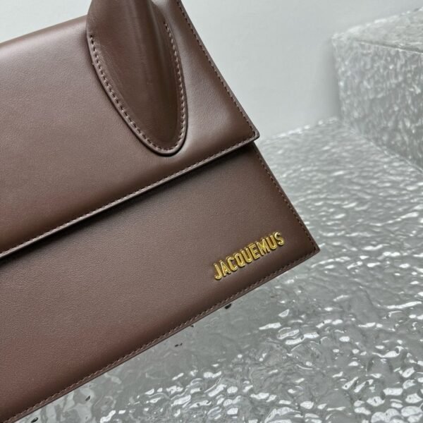 JACQUEMUS Le Chiquito Noeud Leather top handle bag smeđa