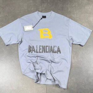 Majica Balenciaga kratki rukavi svijetlo plava