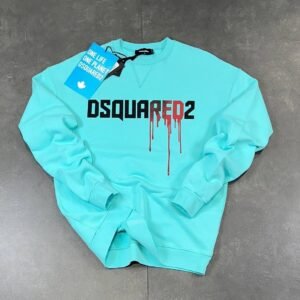 Majica Dsquared2 dugi rukavi svijetlo plava