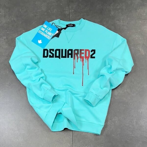 Majica Dsquared2 dugi rukavi svijetlo plava