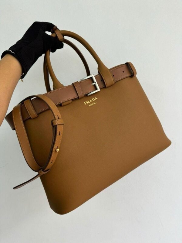 PRADA buckle medium bag - smeđa - Slika 9