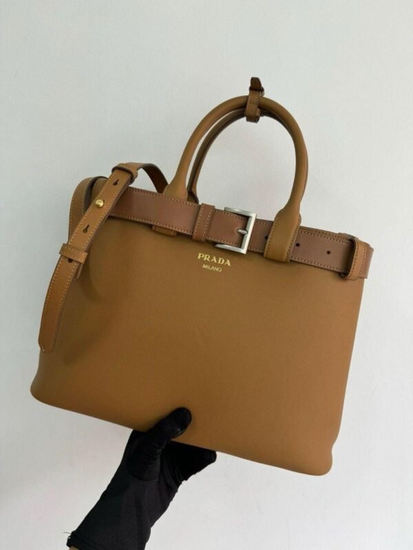 PRADA buckle medium bag - smeđa - Slika 10