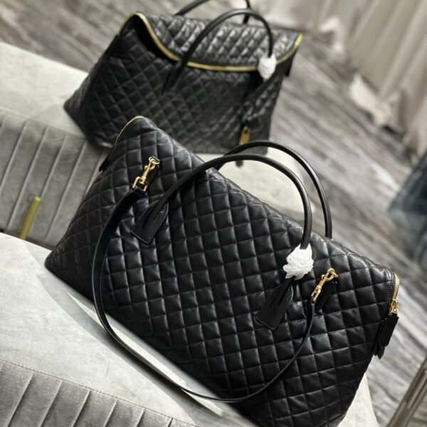 YSL Saint Laurent ES Giant Travel Bag in Smooth Quilted Leather with Gold Hardware
