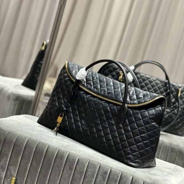 YSL Saint Laurent ES Giant Travel Bag in Smooth Quilted Leather with Gold Hardware