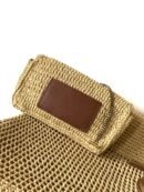 YSL Saint Laurent Natural Raffia Iace Shopping Tote