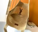 YSL Saint Laurent Natural Raffia Iace Shopping Tote