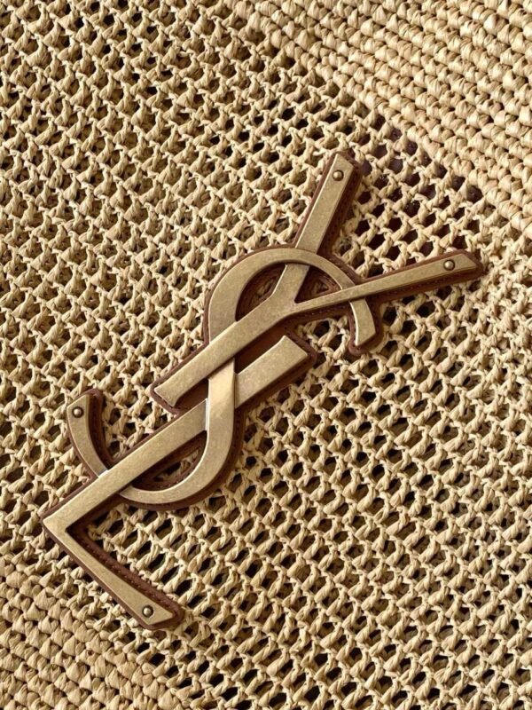 YSL Saint Laurent Natural Raffia Iace Shopping Tote - Slika 7