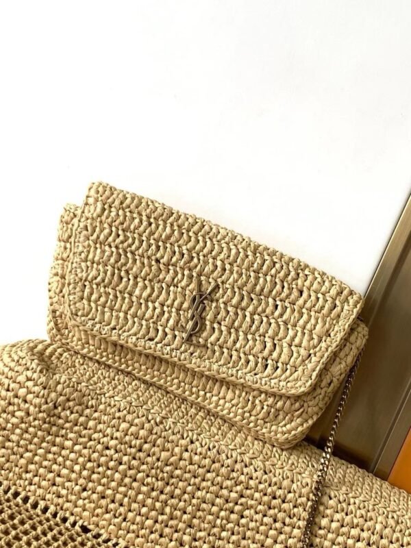 YSL Saint Laurent Natural Raffia Iace Shopping Tote - Slika 8