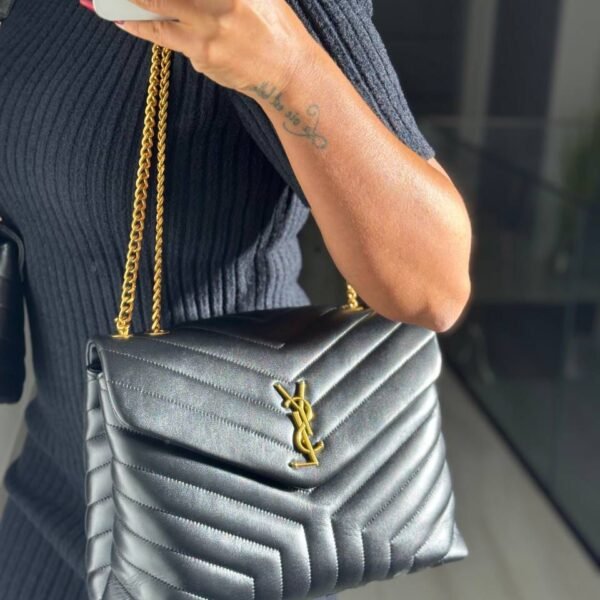 YSL Saint Laurent LouLou Puffer Black large