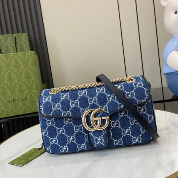 Gucci Marmont shoulder bag BLUE DENIM, SMALL - Slika 5