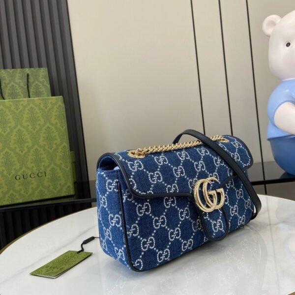 Gucci Marmont shoulder bag BLUE DENIM, SMALL - Slika 8