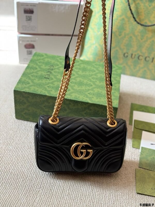 Gucci Marmont shoulder bag CRNA, SMALL - Slika 11