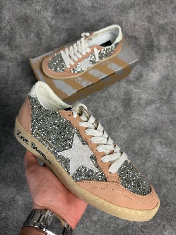 Golden Goose Ball Star Platinum Glitter/Cream leather - Slika 4