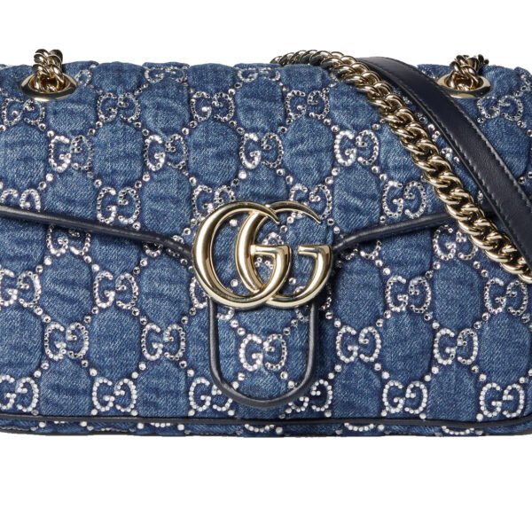 Gucci Marmont shoulder bag BLUE DENIM, SMALL