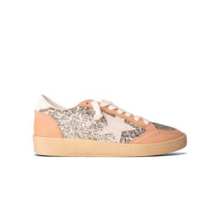 Golden Goose Ball Star Platinum Glitter/Cream leather