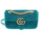 Gucci Marmont shoulder bag "Petrol Blue velvet", MINI