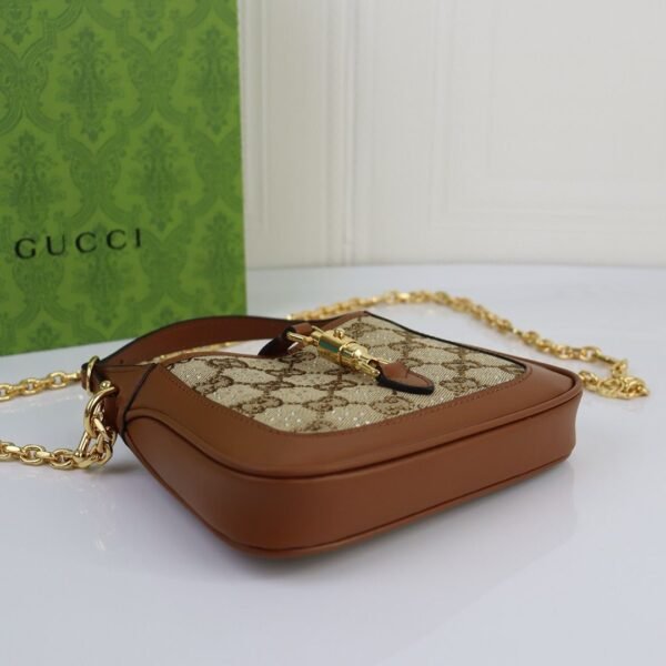 Torba Gucci Jackie 1961 crystals in Beige Brown GG / MINI - Slika 6