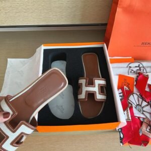 Hermes Oran Brown White