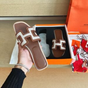 Hermes Oran Brown White