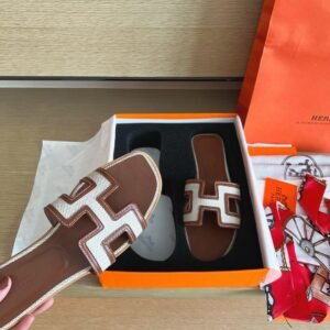 Hermes Oran Brown White