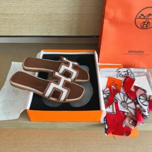 Hermes Oran Brown White