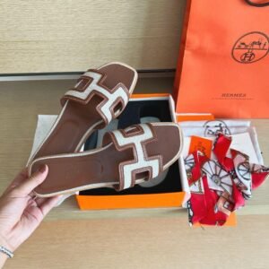 Hermes Oran Brown White