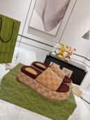 Gucci Sandale "Beige Brown" GG platform