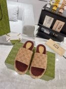 Gucci Sandale "Beige Brown" GG platform
