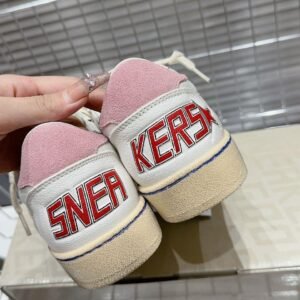 Golden Goose Ballstar pink suede Glitter Star