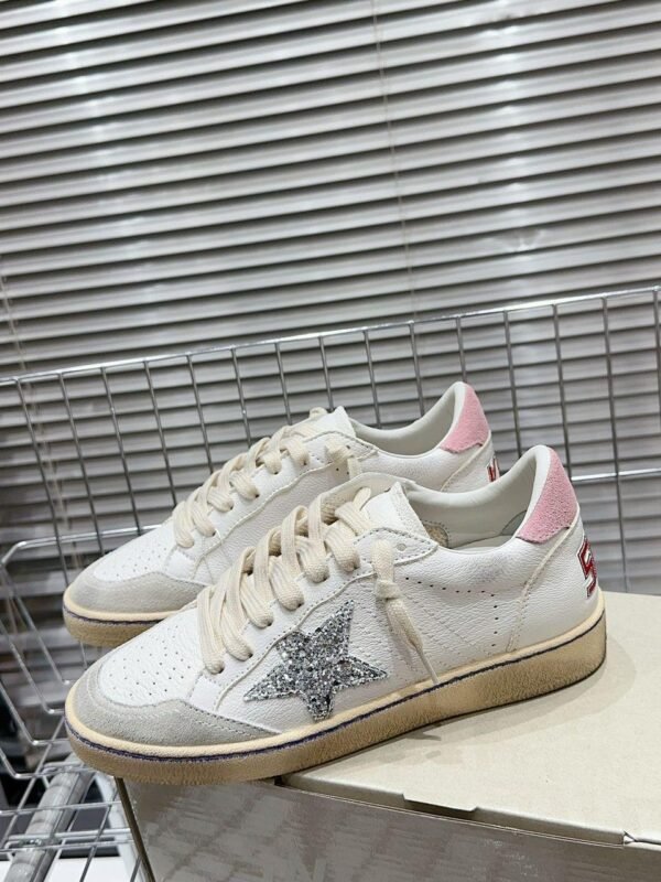 Golden Goose Ballstar pink suede Glitter Star - Slika 7