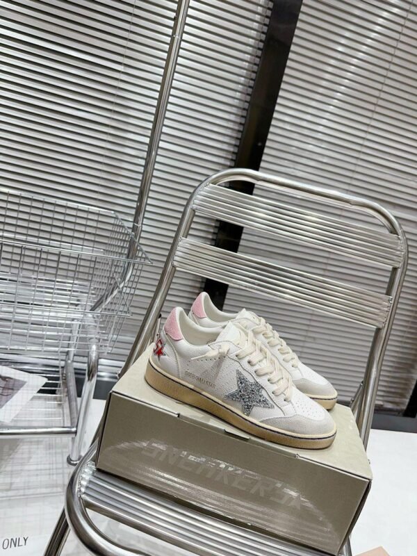 Golden Goose Ballstar pink suede Glitter Star - Slika 10