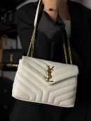 YSL Saint Laurent White / Gold