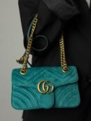 Gucci Marmont shoulder bag "Petrol Blue velvet", MINI