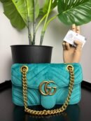 Gucci Marmont shoulder bag "Petrol Blue velvet", MINI