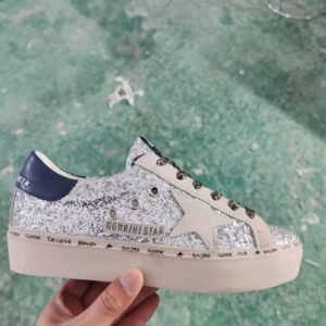 Golden Goose Hi Star Silver glitter