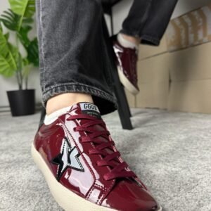 Golden Goose Superstar Burgundy/Black star