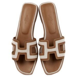 Hermes Oran Brown White