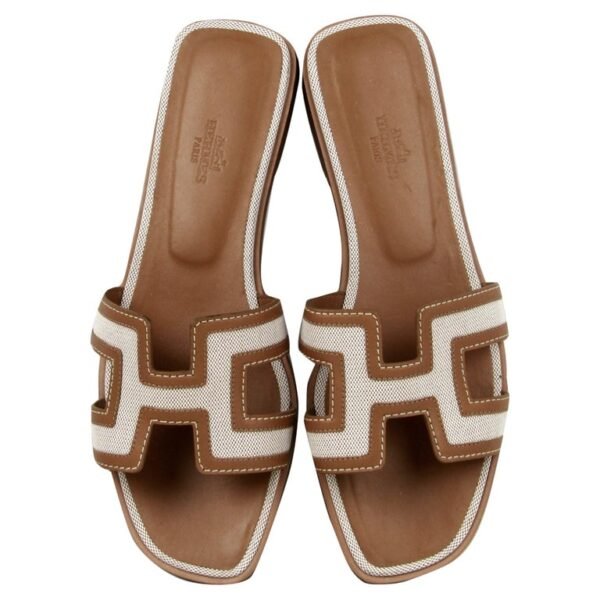 Hermes Oran Brown White