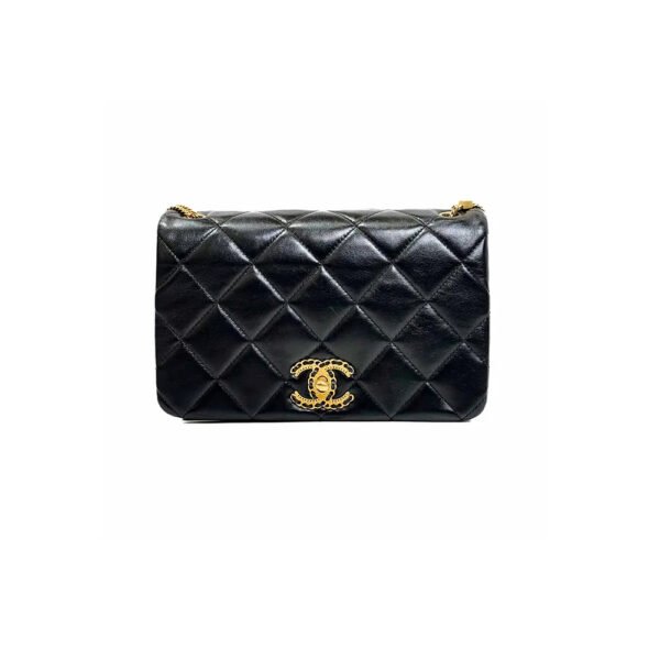 Chanel 22A Black On and On Chain Flap Shoulder Bag