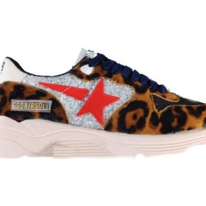 Golden Goose Running Sole Leopard / Red Star