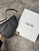 Saddle leather handbag Dior Navy in Leather