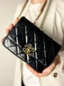 Chanel 22A Black On and On Chain Flap Shoulder Bag
