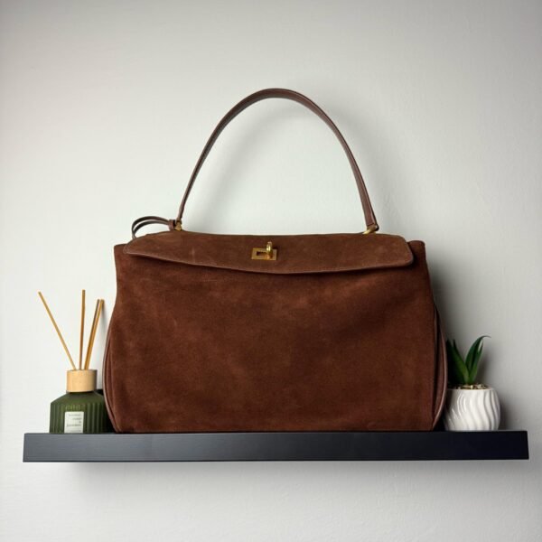 Balenciaga Rodeo wash-leather brown bag