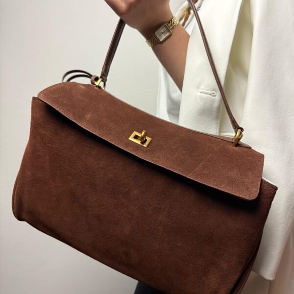 Balenciaga Rodeo wash-leather brown bag