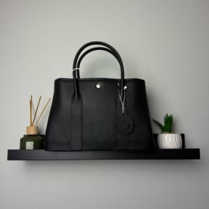 Hermes Black Negonda Garden Party 30 Palladium Hardware