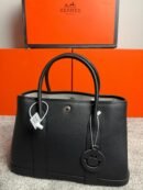 Hermes Black Negonda Garden Party 30 Palladium Hardware