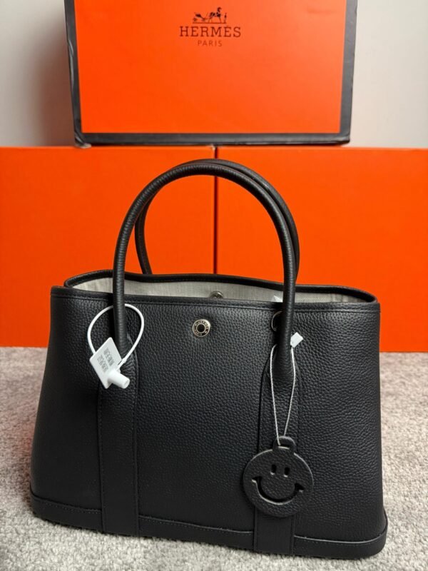 Hermes Black Negonda Garden Party 30 Palladium Hardware - Slika 3