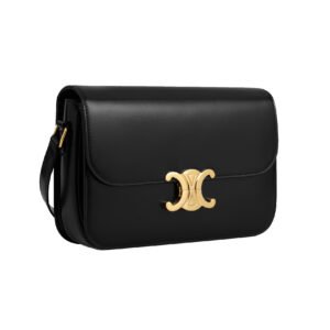 Torba Celine Paris  CLASSIQUE TRIOMPHE BAG IN shiny calfskin / BLACK