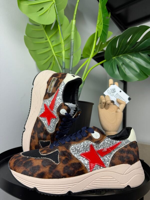 Golden Goose Running Sole Leopard / Red Star - Slika 2