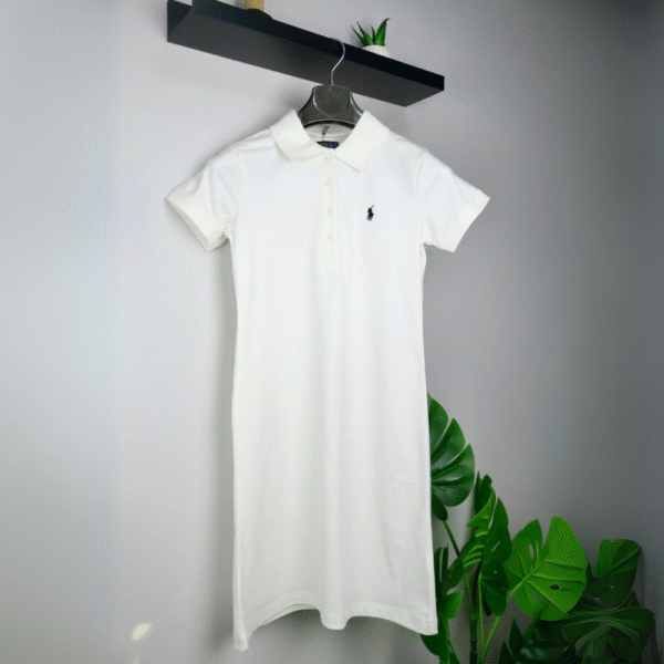 Saint Laurent haljina / White / Dark Blue Logo